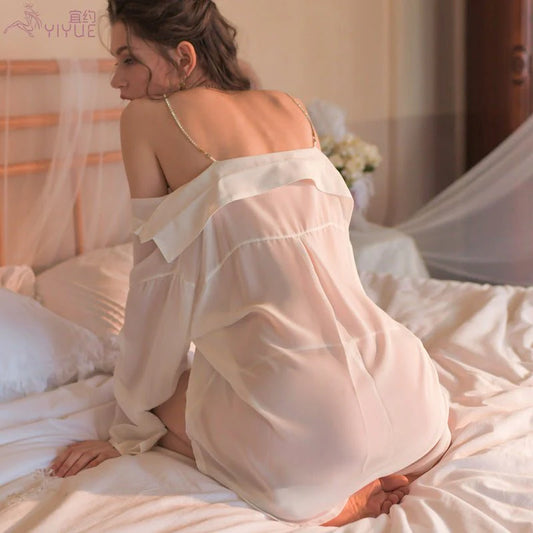 Cloud Nine Boyfriend Shirt Style Off-Shoulder Lingeriey