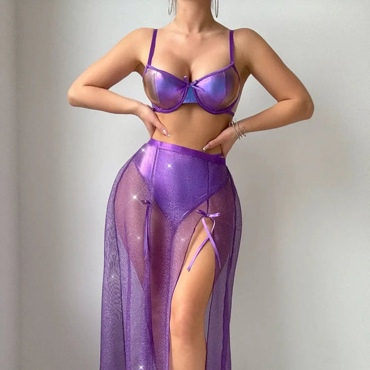 Galaxy Glow Sheer Lingerie Set