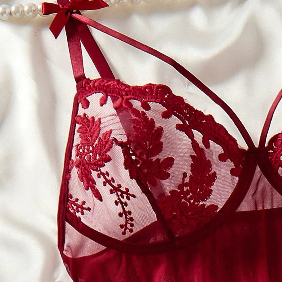 High Stakes Seductress Sheer Lace Babydoll Lingerie