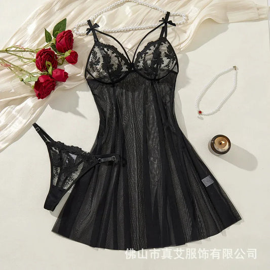 High Stakes Seductress Sheer Lace Babydoll Lingerie