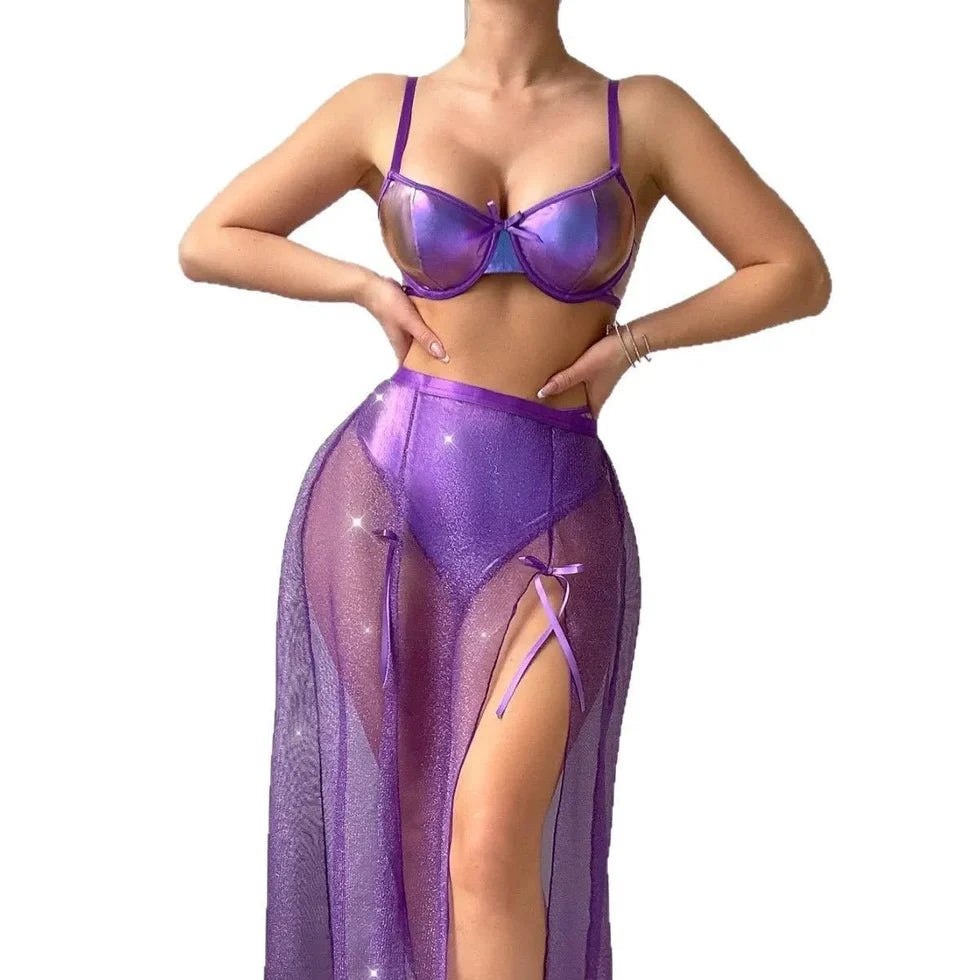 Galaxy Glow Sheer Lingerie Set
