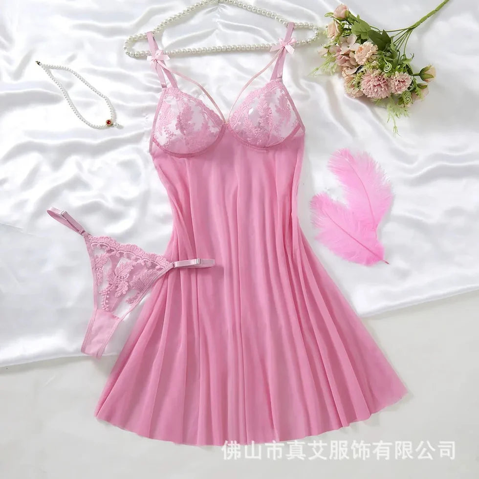 High Stakes Seductress Sheer Lace Babydoll Lingerie