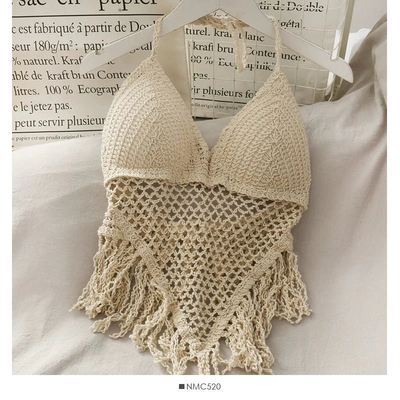 Three Piece Crochet Beach Resort Set - Three Piece Crochet Set By Kisksy