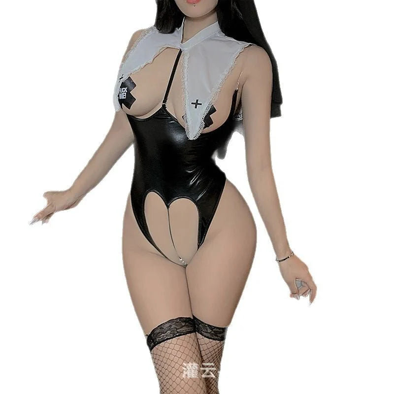 Nun of Your Business Cutout Bodysuit Lingerie